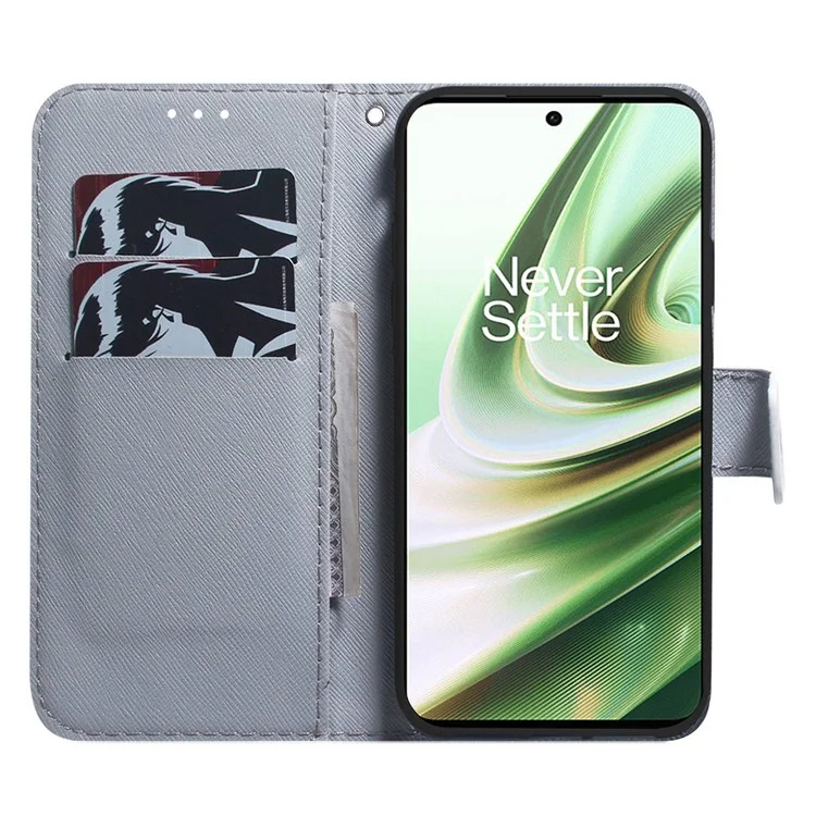 Для OnePlus Nord 2T 5G противоударный чехол из ПУ-кожи с печатью, защитный бумажник, магнитная крышка со шнурком - Голова тигра