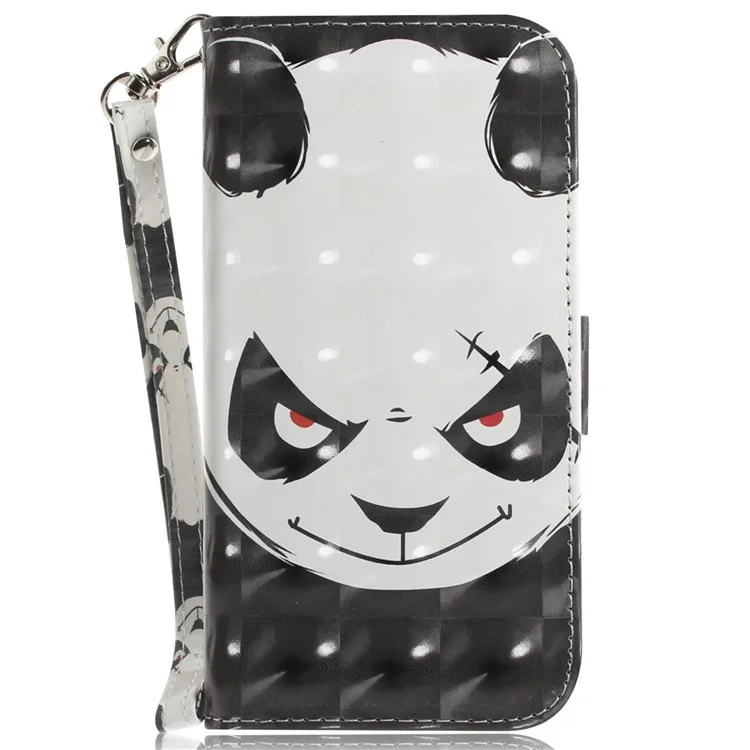 Para Oneplus Nord 2t 5G Cartera Antideslizante Con Soporte De Pulsera De Cuero De Pu Impreso En 3D Con Tapa FLIP - Panda Enojado