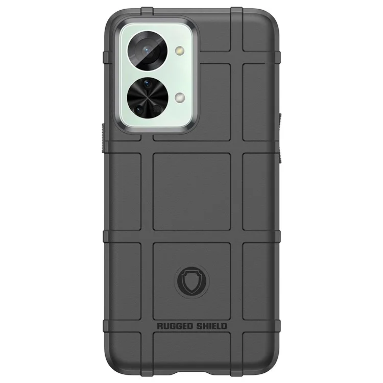 Для OnePlus Nord 2T 5G Прочный чехол с рифленым квадратным дизайном из мягкого TPU - Черный
