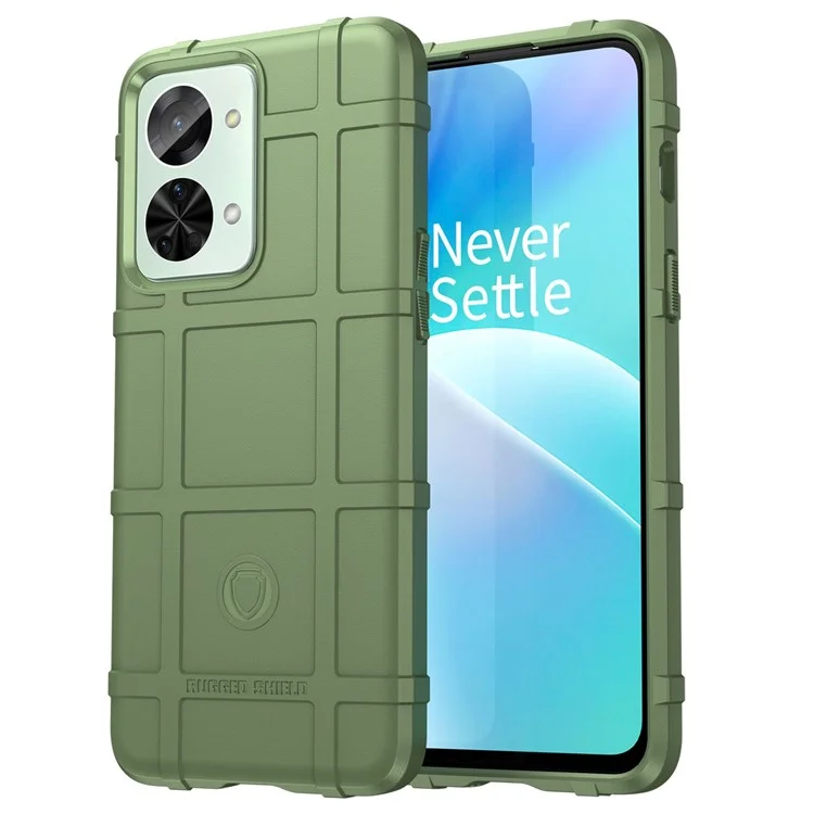 Para OnePlus Nord 2T 5G Diseño Cuadrado Rugged Square Diseño Soft TPU Case de Teléfono Duradera Con Caparazón Bien Protegido - Verde