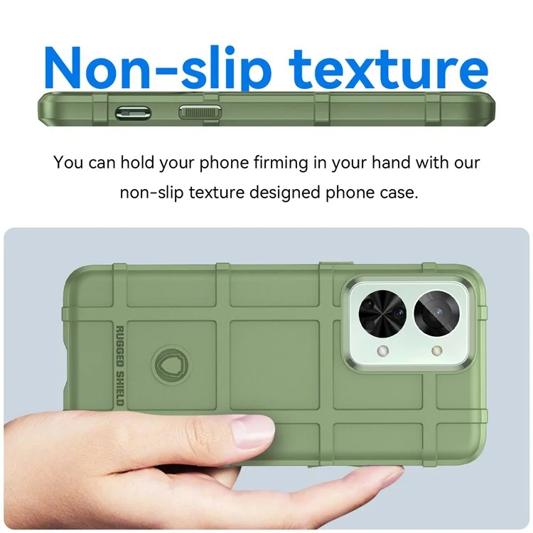 Para OnePlus Nord 2T 5G Diseño Cuadrado Rugged Square Diseño Soft TPU Case de Teléfono Duradera Con Caparazón Bien Protegido - Verde