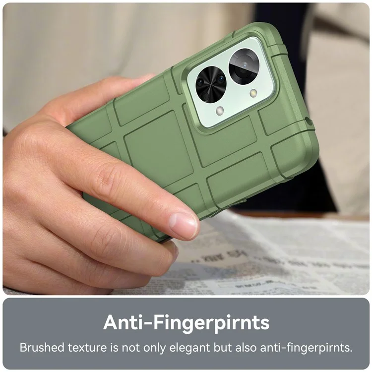 Para OnePlus Nord 2T 5G Diseño Cuadrado Rugged Square Diseño Soft TPU Case de Teléfono Duradera Con Caparazón Bien Protegido - Verde