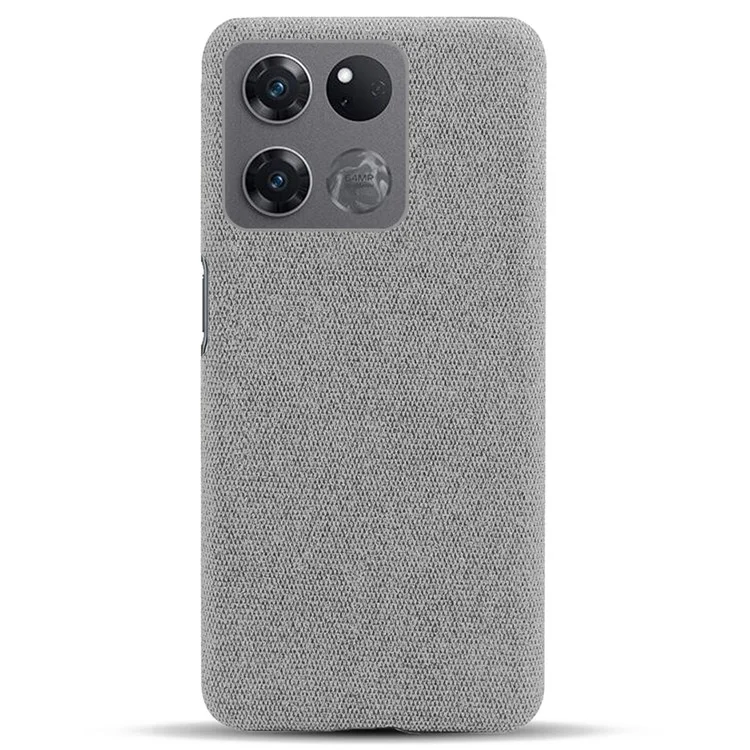Per OnePlus Ace Racing 5G Anti-caduta Hard PC + Cloth Phone Cover Solid Color Wear-resistant Mobile Phone Case - Light Grey