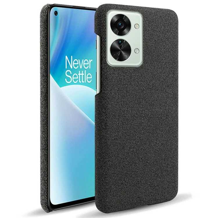 Для OnePlus Nord 2T 5G Против Скольжения Чехлы Для Телефона с Твердым Цветом Тканевая Крышка Тонкая Полная Защитная Крышка Сотового Телефона - Черный