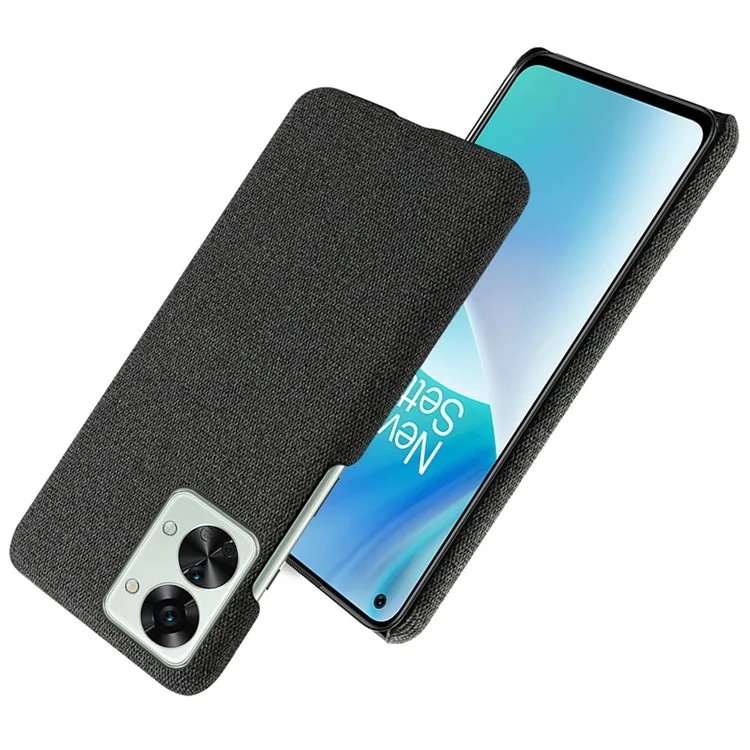 Для OnePlus Nord 2T 5G Против Скольжения Чехлы Для Телефона с Твердым Цветом Тканевая Крышка Тонкая Полная Защитная Крышка Сотового Телефона - Черный