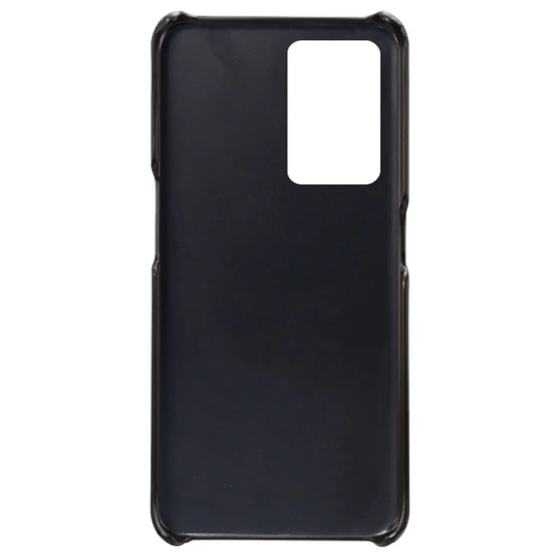 Pour OnePlus Nord 2T 5G Coque de téléphone légère en cuir texturé Revêtement en PU Anti-rayures Boîtier de protection PC dur - Noir