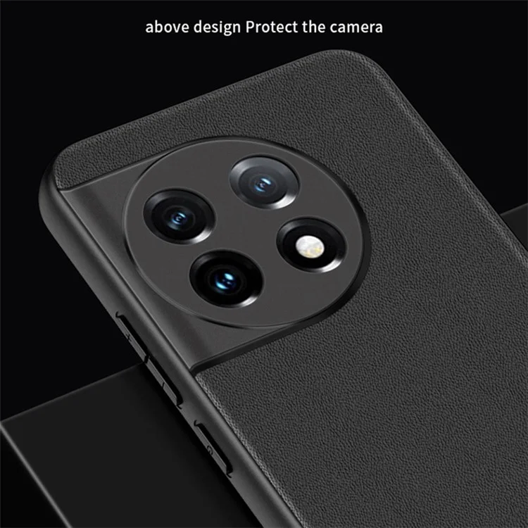 Для OnePlus 11 5G ударопрочный защитный чехол из ПУ-кожи с тонким покрытием из поликарбоната - зеленый