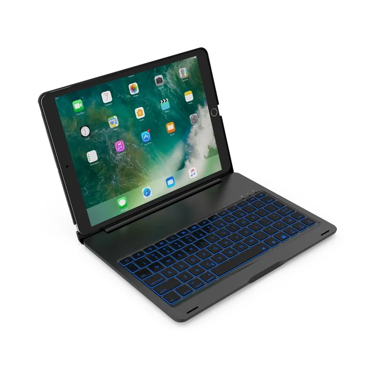 Ultra-thin Aluminum Alloy Flip Folio Case Smart Bluetooth Keyboard Cover for iPad Pro 10.5 inch (2017) - Black