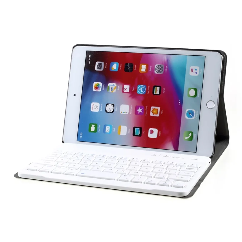 Clavier sans fil Bluetooth détachable + étui de protection en cuir PU avec support pour iPad mini (2019) 7,9 pouces / mini 4 - Couleur or