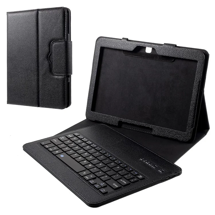 Removable Bluetooth Keyboard Leather Stand Protective Case for Samsung Galaxy Tab 4 10.1 T530 - Black