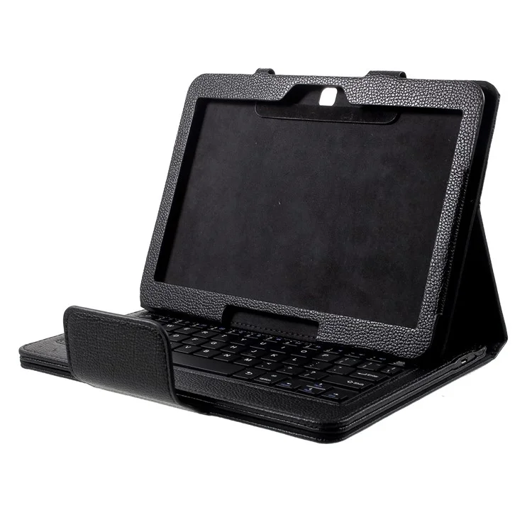 Removable Bluetooth Keyboard Leather Stand Protective Case for Samsung Galaxy Tab 4 10.1 T530 - Black