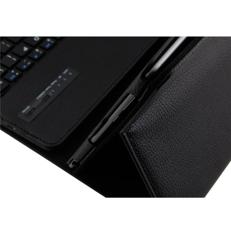 Black - Detachable Bluetooth Keyboard Litchi Leather Case for Huawei MediaPad M5 10/M5 10 (Pro)