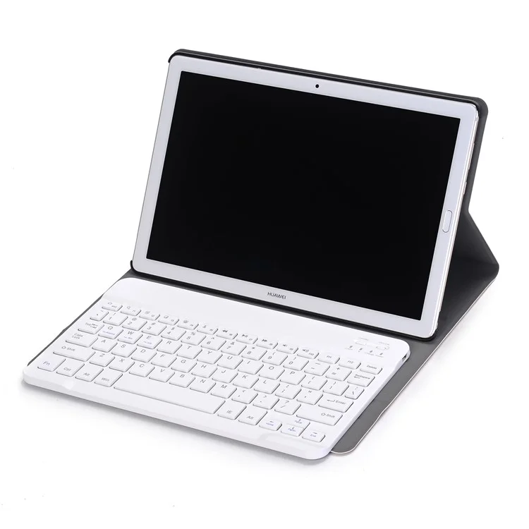 Black - Slim Leather Stand Case with Detachable Bluetooth-compatible Keyboard for Huawei Mediapad M5 10 / M5 10 (Pro)
