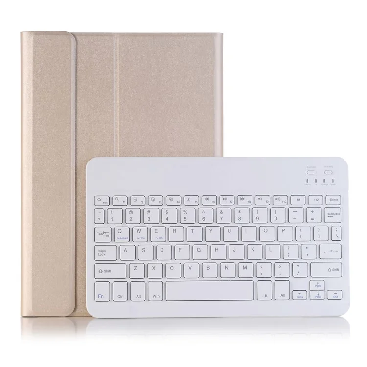 Gold - Slim Leather Stand Case with Detachable Bluetooth Keyboard for Huawei MediaPad M5 10/M5 10 (Pro)