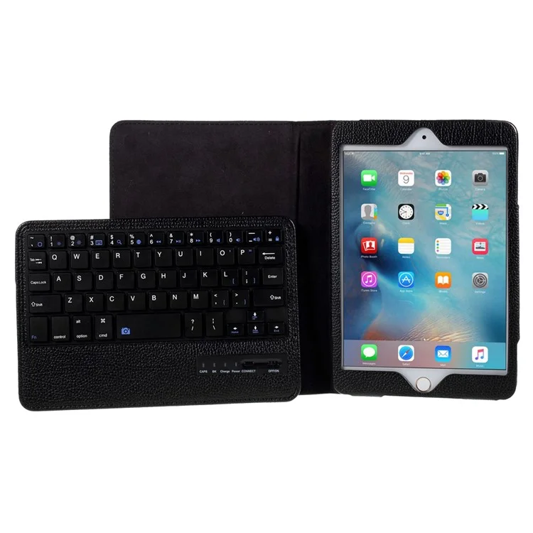 Removeable Bluetooth Keyboard Leather Case for iPad mini (2019) 7.9 inch/mini 4/3/2/1 - Black