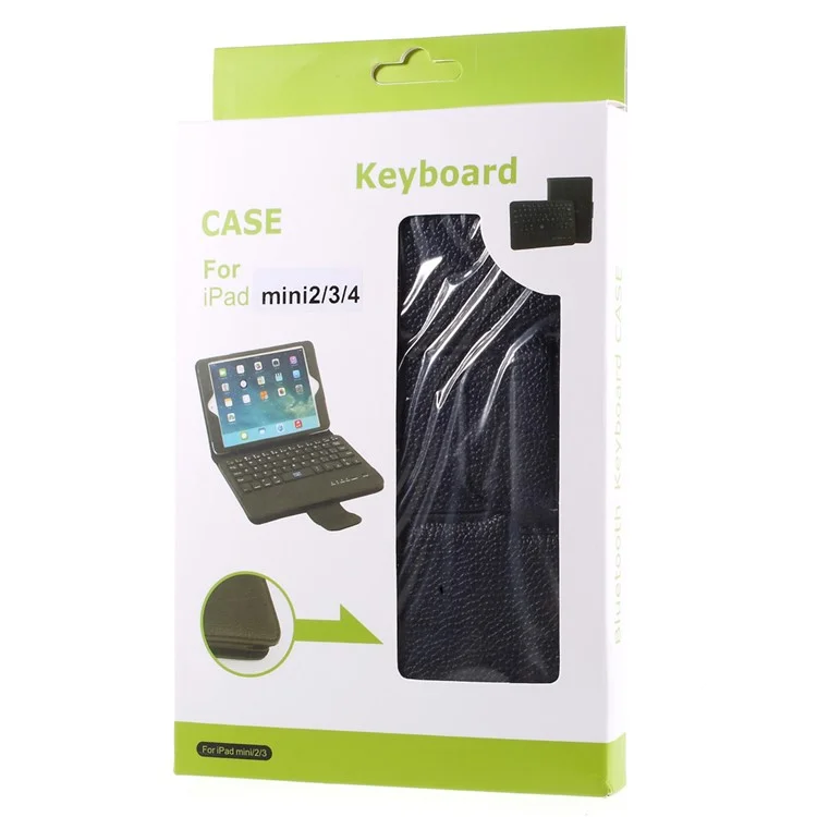Removeable Bluetooth Keyboard Leather Case for iPad mini (2019) 7.9 inch/mini 4/3/2/1 - Black