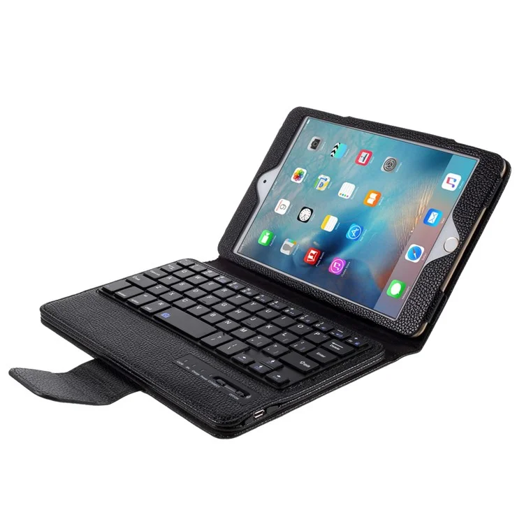Removeable Bluetooth Keyboard Leather Case for iPad mini (2019) 7.9 inch/mini 4/3/2/1 - Black