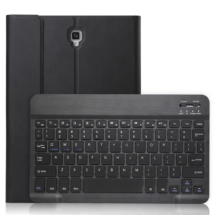 Detachable Bluetooth-compatible Keyboard PU Leather Protection Cover Case for Samsung Galaxy Tab A 10.5 (2018) T590 T595 - Black