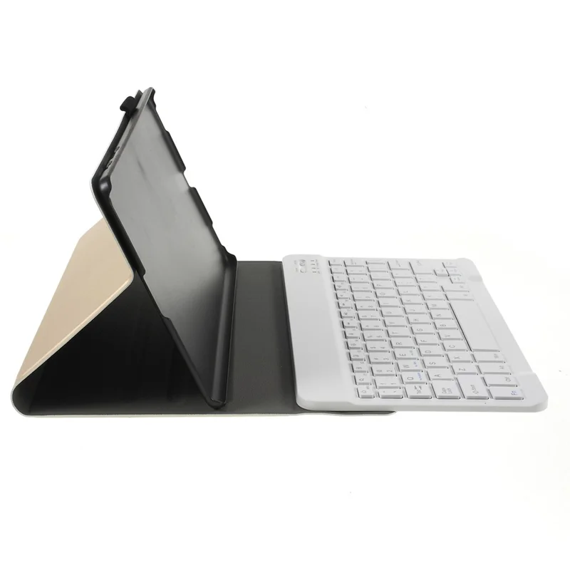 Funda de cuero PU con teclado Bluetooth desmontable magnético para Samsung Galaxy Tab A 10.1 (2019) T510/T515, 2 en 1 con líneas de oveja fina - Dorado