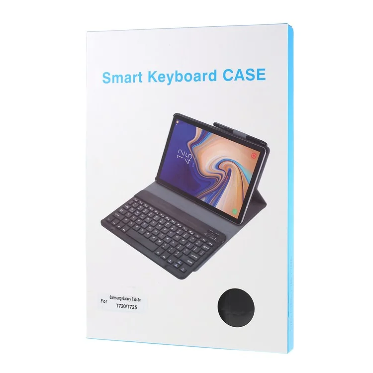 Capa com Teclado Bluetooth Inteligente Destacável em Couro para Samsung Galaxy Tab S5e SM-T720 / SM-T725 - Preto