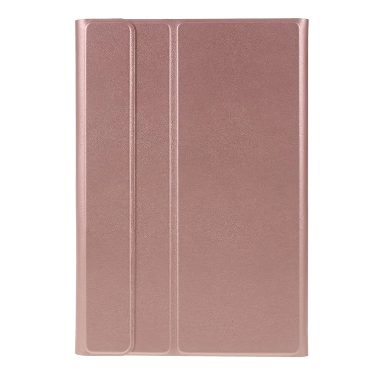 Movable Smart Bluetooth-compatible Keyboard Leather Stand Case for Samsung Galaxy Tab S5e SM-T720/SM-T725 - Rose Gold