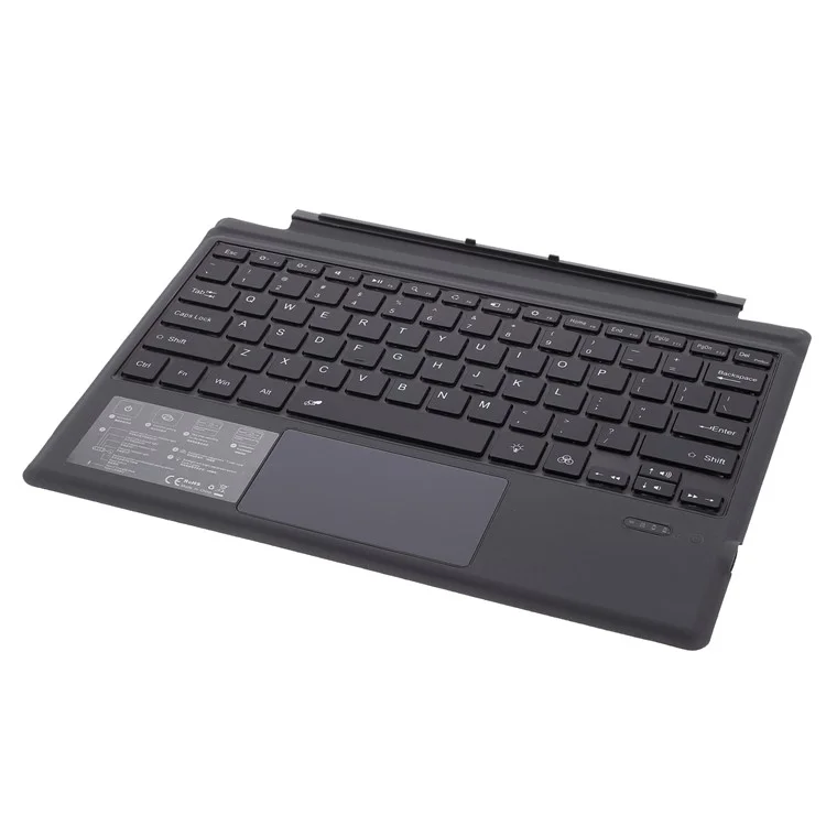 Ultra-Slim PU Leather Magnetic Wireless Bluetooth-compatible Keyboard with Trackpad for Surface Pro 6 / 5 / 4 / 3 - Dark Grey