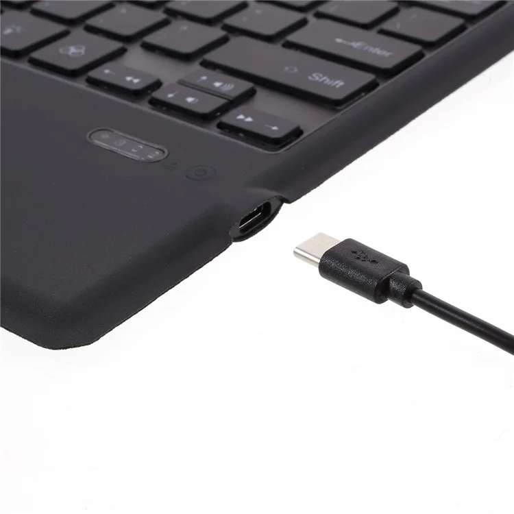 Ultra-Slim PU Leather Magnetic Wireless Bluetooth-compatible Keyboard with Trackpad for Surface Pro 6 / 5 / 4 / 3 - Dark Grey