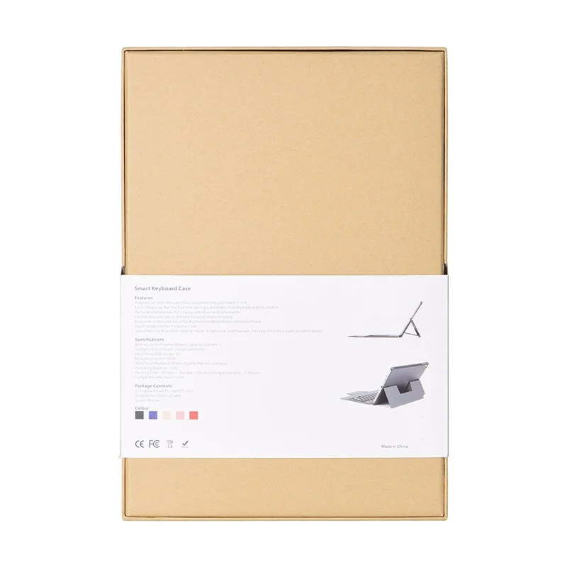 2 in 1 Bluetooth-compatible Keyboard with Stand Leather Tablet Shell for iPad 9.7 -inch (2018) (2017)/Air 2/Air (2013) - Black