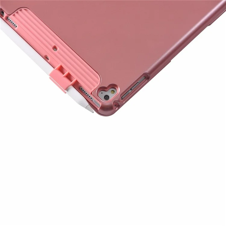 Q5 Rotatable Detachable Bluetooth-compatible Keyboard Stand Case for iPad 9.7-inch (2018)/Air (2013)/Air 2/Pro 9.7 inch (2016) - Rose Gold