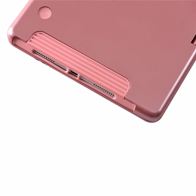 Q5 Rotatable Detachable Bluetooth-compatible Keyboard Stand Case for iPad 9.7-inch (2018)/Air (2013)/Air 2/Pro 9.7 inch (2016) - Rose Gold