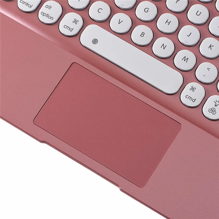 Q5 Rotatable Detachable Bluetooth-compatible Keyboard Stand Case for iPad 9.7-inch (2018)/Air (2013)/Air 2/Pro 9.7 inch (2016) - Rose Gold