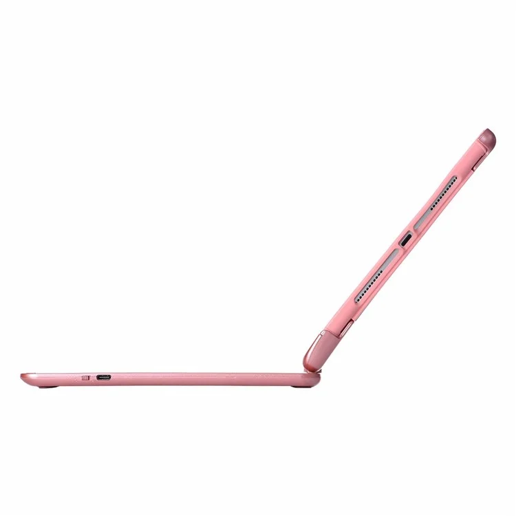 Q5 Rotatable Detachable Bluetooth-compatible Keyboard Stand Case for iPad 9.7-inch (2018)/Air (2013)/Air 2/Pro 9.7 inch (2016) - Rose Gold