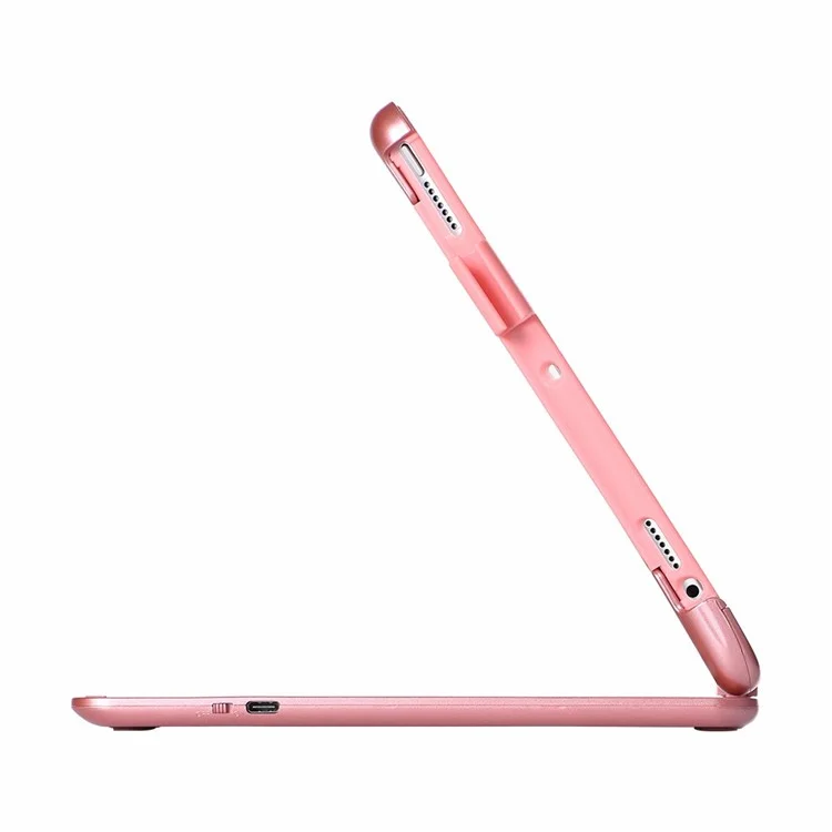 Q5 Rotatable Detachable Bluetooth-compatible Keyboard Stand Case for iPad 9.7-inch (2018)/Air (2013)/Air 2/Pro 9.7 inch (2016) - Rose Gold