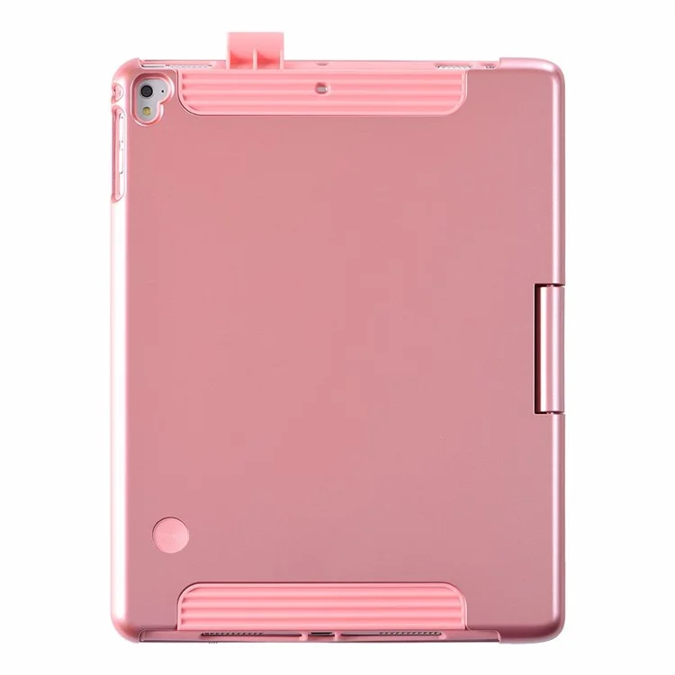 Q5 Rotatable Detachable Bluetooth-compatible Keyboard Stand Case for iPad 9.7-inch (2018)/Air (2013)/Air 2/Pro 9.7 inch (2016) - Rose Gold