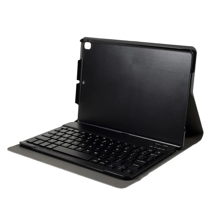 Teclado Bluetooth sem fio 2 em 1 com capa de couro e suporte para iPad 10.2 (2021)/(2020)/(2019)/Air 10.5 polegadas (2019)/Pro 10.5 polegadas (2017) - Azul escuro