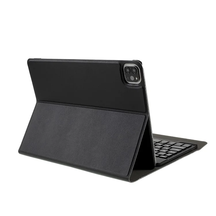 Teclado Bluetooth sem fio Capa de couro para iPad Pro 11 polegadas (2020) / (2018) / Air (2022) / (2020) - Preto