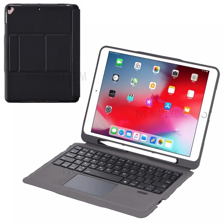Clavier Bluetooth détachable T-206 + Étui de tablette TPU pour iPad 10.2 (2021)/(2020)/(2019)/iPad Air 10.5 pouces (2019)/iPad Pro 10.5 pouces (2017) - Noir