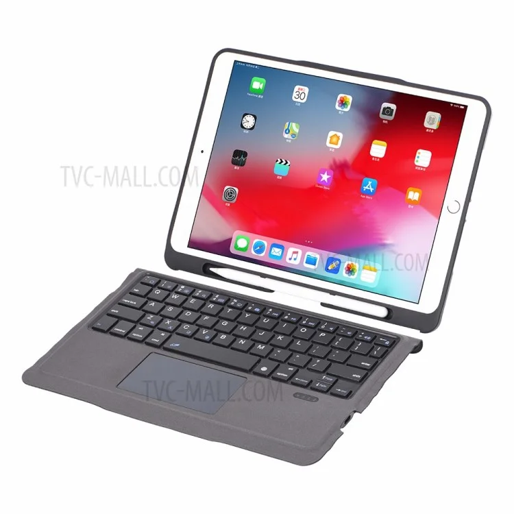 Clavier Bluetooth détachable T-206 + Étui de tablette TPU pour iPad 10.2 (2021)/(2020)/(2019)/iPad Air 10.5 pouces (2019)/iPad Pro 10.5 pouces (2017) - Noir