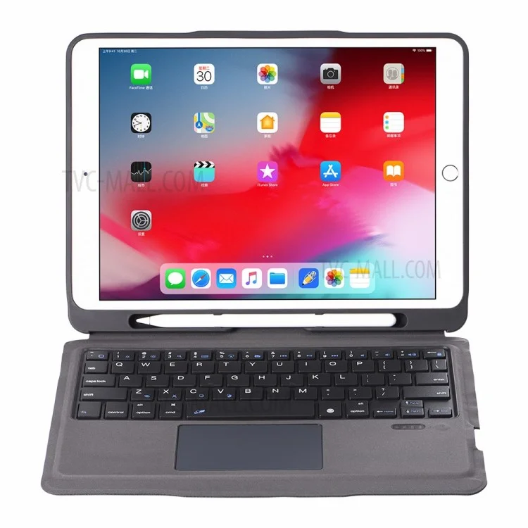 Clavier Bluetooth détachable T-206 + Étui de tablette TPU pour iPad 10.2 (2021)/(2020)/(2019)/iPad Air 10.5 pouces (2019)/iPad Pro 10.5 pouces (2017) - Noir