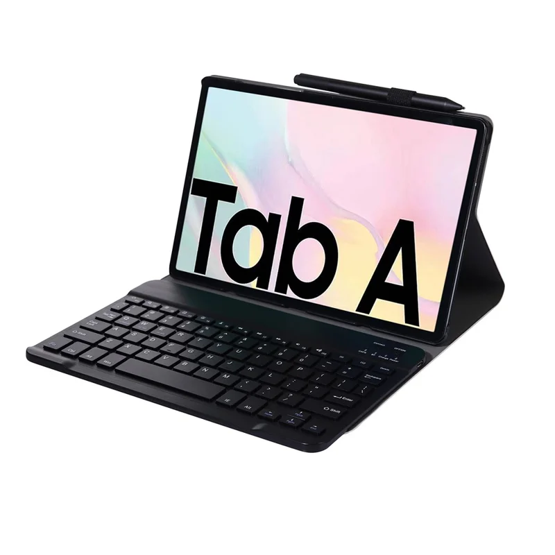 Detachable Bluetooth-compatible Keyboard Leather Stand Case without Backlit for Samsung Galaxy Tab A7 10.4 (2020) / (2022) T500 T505 - Black