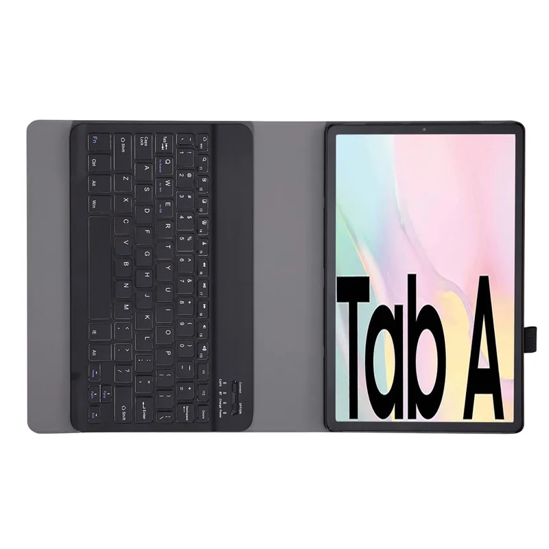 Detachable Bluetooth-compatible Keyboard Leather Stand Case without Backlit for Samsung Galaxy Tab A7 10.4 (2020) / (2022) T500 T505 - Black