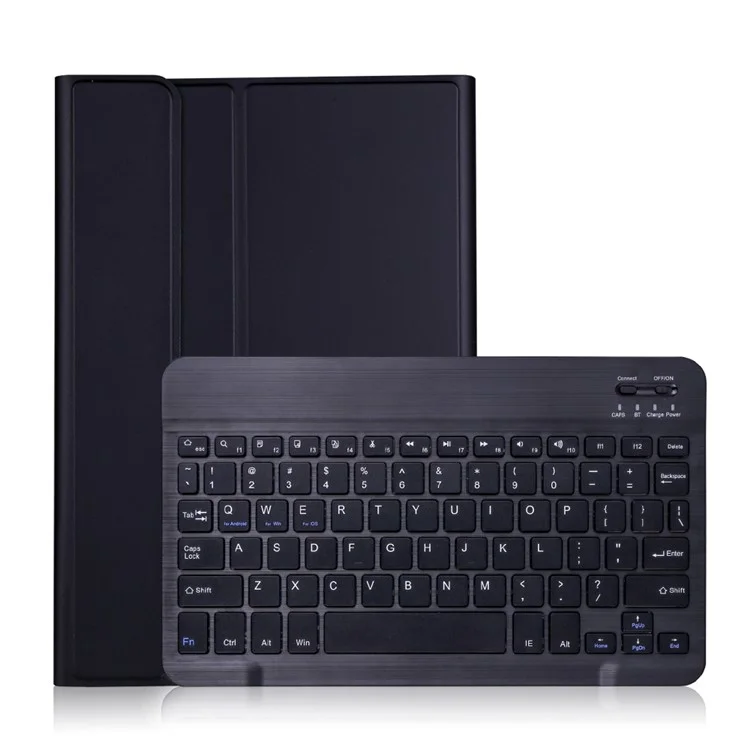 Bluetooth-клавиатура-кожаный чехол-стойка для Samsung Galaxy Tab S7 T870 T875 / S8 - Черный