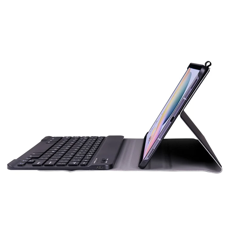 Bluetooth Keyboard Leather Stand Shell Para Samsung Galaxy Tab S7 T870 T875 - Negro