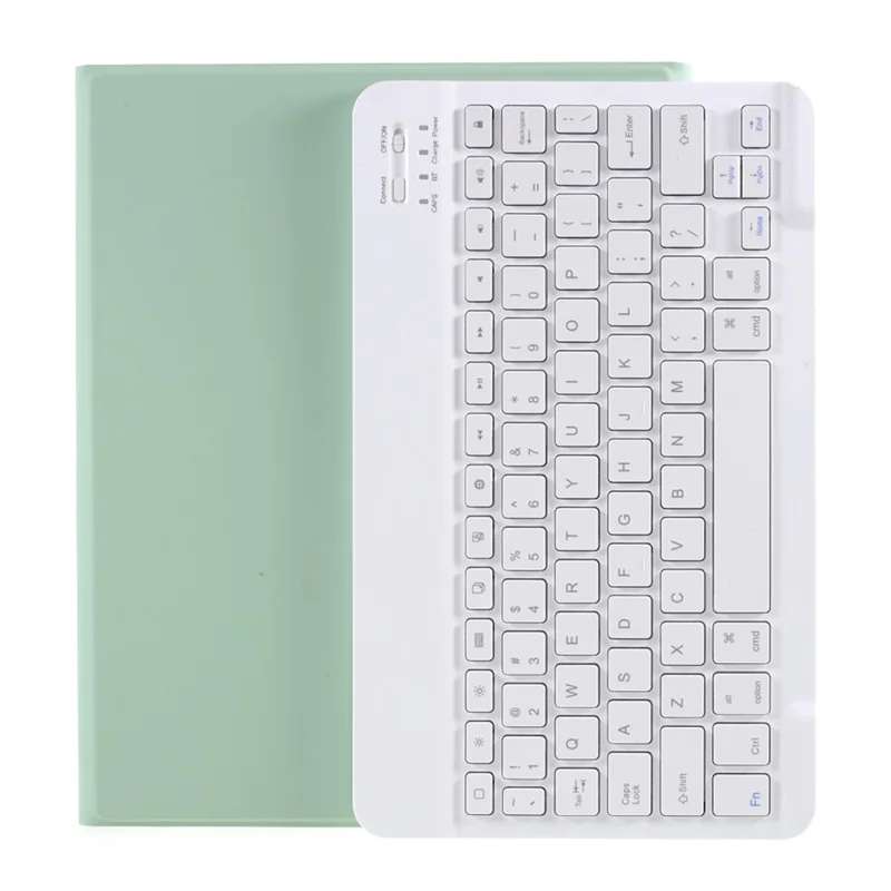 For iPad Air (2022)/(2020) Bluetooth-compatible Wireless Keyboard Leather Case with Pen Slot - Light Green