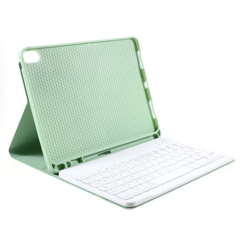 For iPad Air (2022)/(2020) Bluetooth-compatible Wireless Keyboard Leather Case with Pen Slot - Light Green