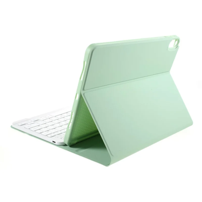 For iPad Air (2022)/(2020) Bluetooth-compatible Wireless Keyboard Leather Case with Pen Slot - Light Green