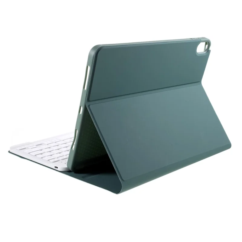 For iPad Air (2022) / (2020) Bluetooth-compatible Wireless Keyboard Leather Case with Pen Slot - Midnight Green