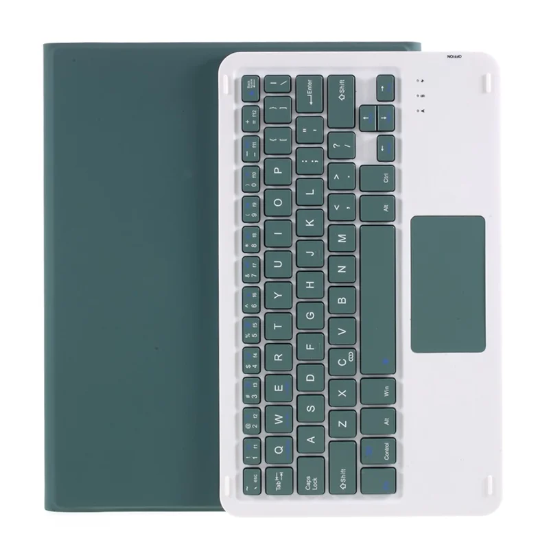 For iPad Air (2022)/(2020) Wireless Touch Pad Bluetooth-compatible Keyboard Leather Case - Midnight Green