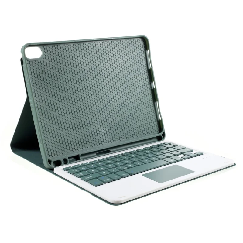 For iPad Air (2022)/(2020) Wireless Touch Pad Bluetooth-compatible Keyboard Leather Case - Midnight Green