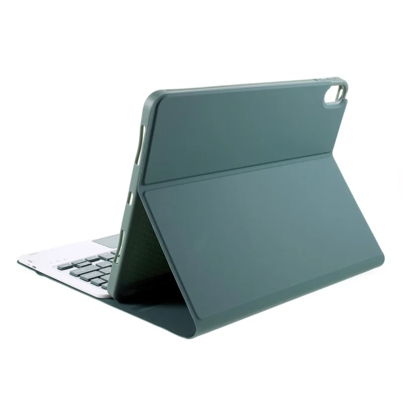 For iPad Air (2022)/(2020) Wireless Touch Pad Bluetooth-compatible Keyboard Leather Case - Midnight Green